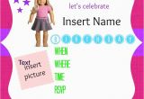 Free Printable American Girl Birthday Cards American Girl Party Invitations American Girl Ideas