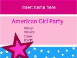 Free Printable American Girl Birthday Cards American Girl Party Invitations American Girl Ideas
