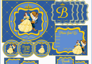 Free Printable Beauty and the Beast Birthday Invitations Beauty the Beast Party Printables Printable Party