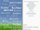 Free Printable Birthday Cards for Brother 8 Best Images Of Free Printable Birthday Cards for Brother