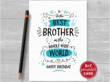 Free Printable Birthday Cards for Brother Printable Birthday Card for Brother to the Best Brother In
