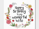 Free Printable Birthday Cards for My Wife Floral 39 Happy Birthday to My Wonderful Wife 39 Card by