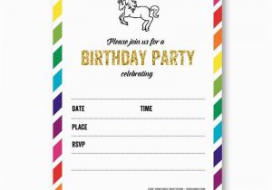 Free Printable Birthday Party Invitation Templates Free Printable Golden Unicorn Birthday Invitation Template