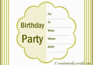 Free Printable Birthday Party Invitations for Adults Free Printable Birthday Invitations Random Talks