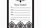 Free Printable Black and White Birthday Invitations Black and White Birthday Invitation Template Free