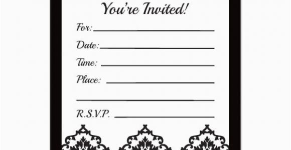 Free Printable Black and White Birthday Invitations Black and White Birthday Invitation Template Free