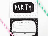 Free Printable Black and White Birthday Invitations Black and White Party Invitations by Of Life Lemons