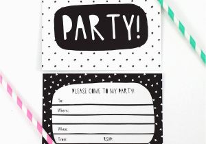 Free Printable Black and White Birthday Invitations Black and White Party Invitations by Of Life Lemons