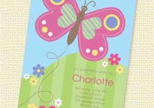 Free Printable butterfly Birthday Invitations Happy butterfly Birthday Party Invitation Printable Custom