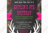 Free Printable Camouflage Birthday Invitations Camo Girl Printable Invitation Hunting Realtree Diy