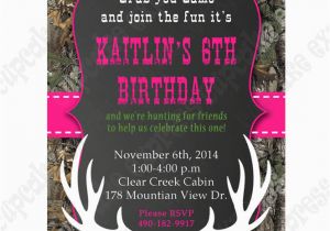 Free Printable Camouflage Birthday Invitations Camo Girl Printable Invitation Hunting Realtree Diy