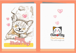 Free Printable Cat Birthday Cards 7 Best Images Of Printable Mother 39 S Day Greeting Cards