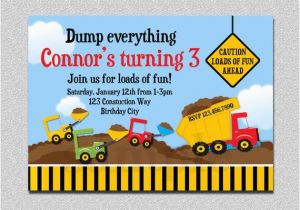 Free Printable Construction Birthday Invitations Construction Birthday Invitation Boys Truck Birthday Party