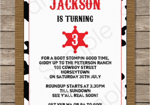Free Printable Cowboy Birthday Invitations Cowboy Party Invitations Template Birthday Party
