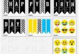 Free Printable Emoji Happy Birthday Banner Free Emoji Party Printable Happy Birthday Banner