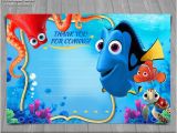 Free Printable Finding Nemo Birthday Invitations Finding Dory Thank You Card Instant Download Finding Nemo