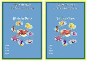 Free Printable Finding Nemo Birthday Invitations Finding Nemo Birthday Invitations Birthday Printable