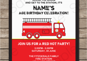 Free Printable Fireman Sam Birthday Invitations Fire Truck Party Invitations Template Fireman Birthday