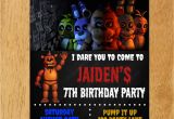 Free Printable Five Nights at Freddy S Birthday Invitations Five Nights at Freddy 39 S Birthday Party Invitation by