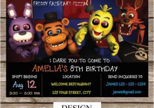 Free Printable Five Nights at Freddy S Birthday Invitations Five Nights at Freddy 39 S Invitation Five Nights by