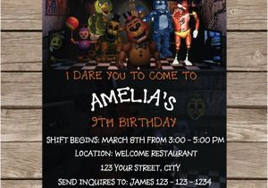 Free Printable Five Nights at Freddy S Birthday Invitations Five Nights at Freddy 39 S Invitation Five Nights by