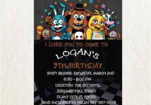 Free Printable Five Nights at Freddy S Birthday Invitations Five Nights at Freddy 39 S Invitation Five Nights by