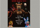 Free Printable Five Nights at Freddy S Birthday Invitations Five Nights at Freddy 39 S Party Personalized Party