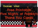 Free Printable Five Nights at Freddy S Birthday Invitations Free Printable Five Nights at Freddy S Thank You Cards