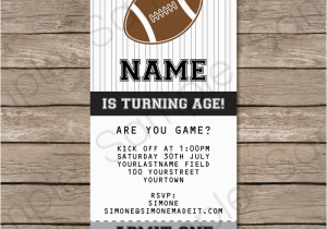 Free Printable Football Invitations for Birthday Party Black and Gray Silver Football Party Ticket Invitation