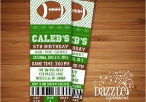 Free Printable Football Invitations for Birthday Party Printable Football Ticket Birthday Invitation Super Bowl