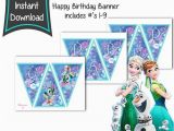 Free Printable Frozen Happy Birthday Banner Templates Disney Frozen Fever Banner Instant Download Frozen