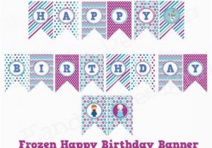Free Printable Frozen Happy Birthday Banner Templates Frozen Happy Birthday Banner Instant Download Printable