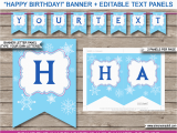 Free Printable Frozen Happy Birthday Banner Templates Frozen Party Banner Template Birthday Banner Editable