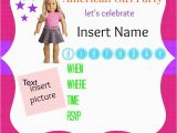 Free Printable Girl Birthday Invitations American Girl Party Invitations American Girl Ideas