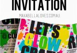 Free Printable Glow In the Dark Birthday Party Invitations Free Glow Party Invitation Download Edit and Print
