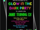 Free Printable Glow In the Dark Birthday Party Invitations Glow In the Dark Neon Birthday Party Printable Invitation