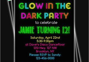 Free Printable Glow In the Dark Birthday Party Invitations Glow In the Dark Neon Birthday Party Printable Invitation