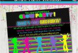 Free Printable Glow In the Dark Birthday Party Invitations Glow In the Dark Party Dance Party Invitation Invite