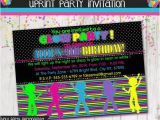 Free Printable Glow In the Dark Birthday Party Invitations Glow In the Dark Party Dance Party Invitation Invite