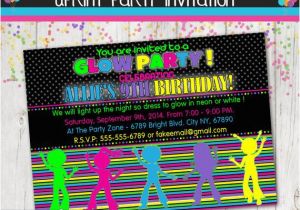 Free Printable Glow In the Dark Birthday Party Invitations Glow In the Dark Party Dance Party Invitation Invite