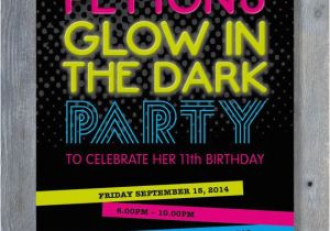 Free Printable Glow In the Dark Birthday Party Invitations Glow In the Dark Party Invitation for Birthday Slumber