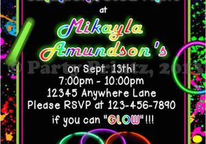 Free Printable Glow In the Dark Birthday Party Invitations Glow Party Skating Birthday Invitations You by