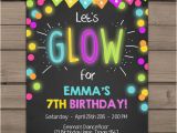 Free Printable Glow In the Dark Birthday Party Invitations Neon Glow Party Invitation Glow Birthday Invitation Glow In