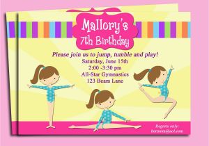 Free Printable Gymnastics Birthday Invitations Gymnastics Invitation Printable or Printed with Free Shipping