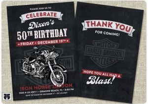 Free Printable Harley Davidson Birthday Cards Harley Davidson Biker Birthday Invitation Card Includes