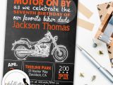 Free Printable Harley Davidson Birthday Cards Harley Davidson Birthday Party Invitation Chalkboard