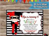 Free Printable Harley Quinn Birthday Invitations Dc Villain Girls Birthday Invitation Harley Quinn Invite