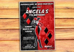 Free Printable Harley Quinn Birthday Invitations Harley Quinn Birthday Invitation Harley Quinn by