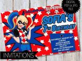Free Printable Harley Quinn Birthday Invitations Harley Quinn Super Hero Girls Birthday Party Printable