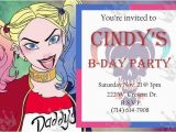 Free Printable Harley Quinn Birthday Invitations Items Similar to Batman Harley Quinn Birthday Invites